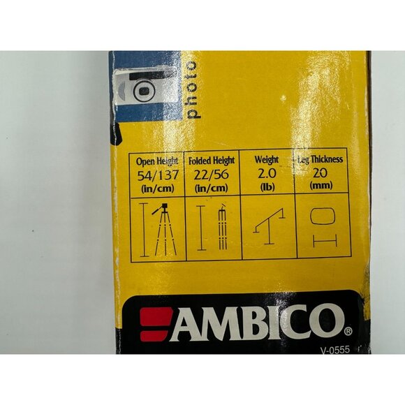 Ambico V-0555 54" Lightweight Aluminum Tripod Quick Release Shoe 3-Way Pan Head - Picture 15 of 16